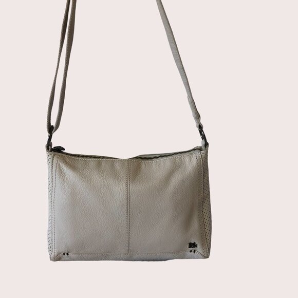 The Sak Camila Stone Perforated Leather Crossbody Handbag Purse - Picture 1 of 16